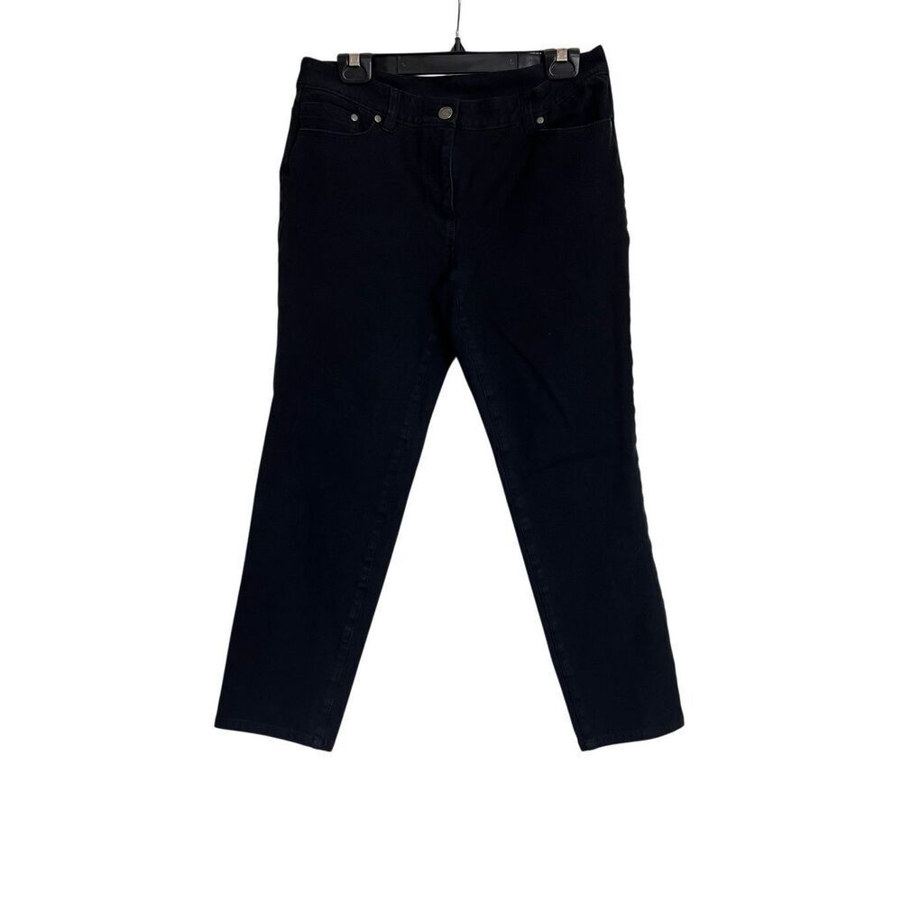 So Slimming by Chicos‎ Jeans Womens Size 1 Medium Short Black Skinny Mid Rise